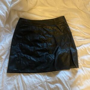 Black Leather Mini Skirt